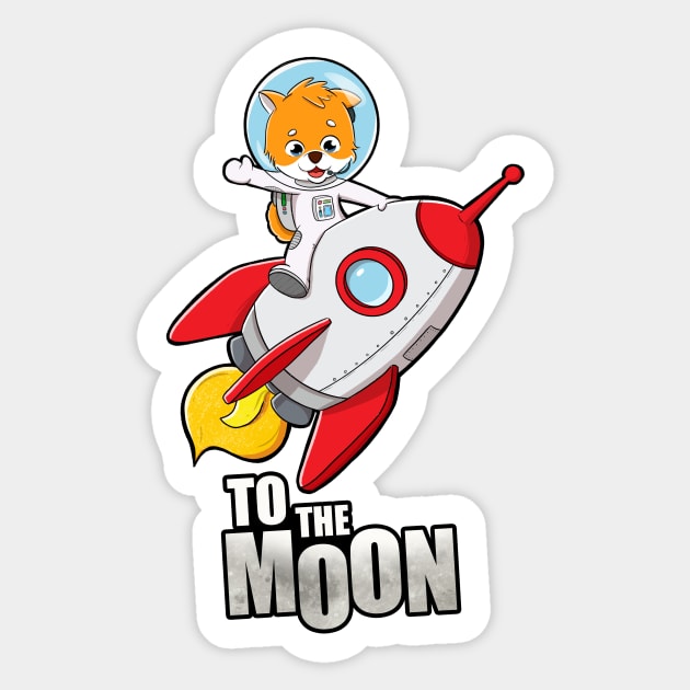 Shiba Inu to the moon Sticker by Dibustock